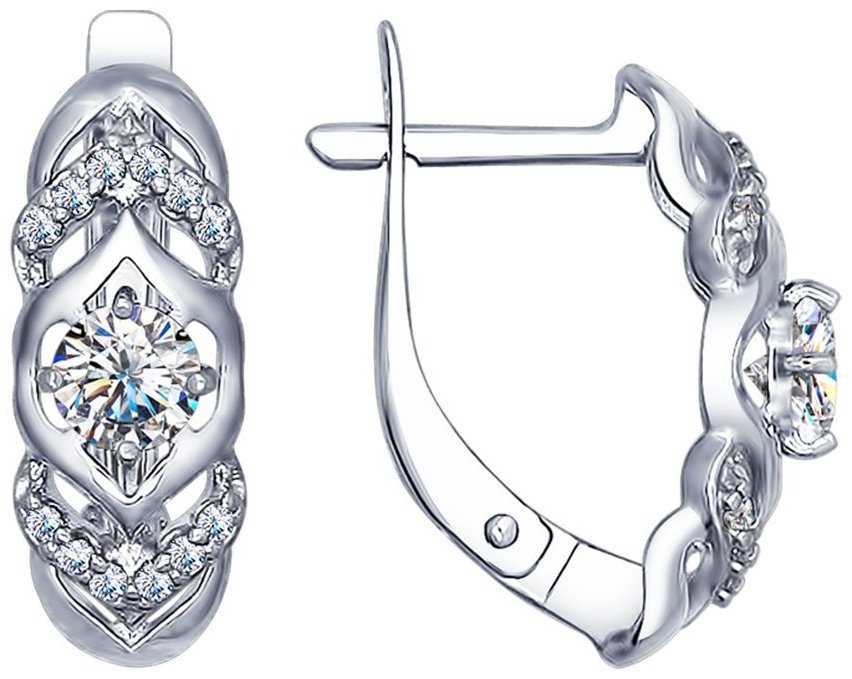 Серьги SOKOLOV 94022500 вес 2.39 г серебро, фианит купить,NaN