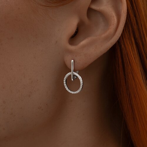 Серьги SOKOLOV 94025875 вес 3.04 г серебро, фианит купить,NaN