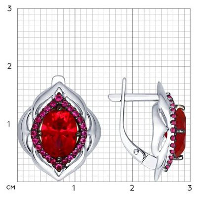 Серьги SOKOLOV 84020029 вес 3.62 г серебро, корунд купить,NaN