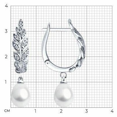 Серьги SOKOLOV 92022966 вес 6 г серебро, культивированный жемчуг купить,NaN