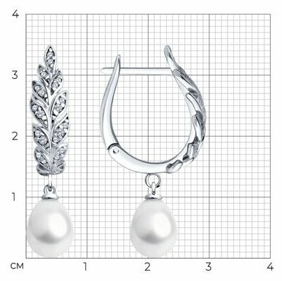 Серьги SOKOLOV 92022966 вес 6 г серебро, культивированный жемчуг купить,NaN