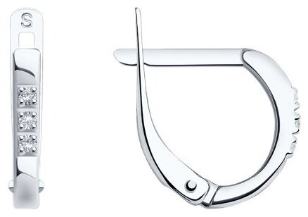 Серьги SOKOLOV 94020086 вес 1.38 г серебро, фианит купить,NaN