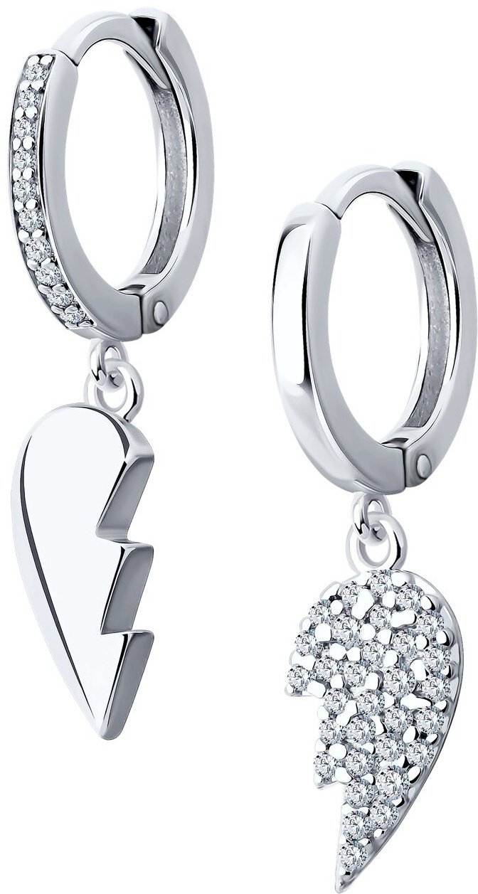 Серьги SOKOLOV 94026200 вес 2.99 г серебро, фианит купить,NaN
