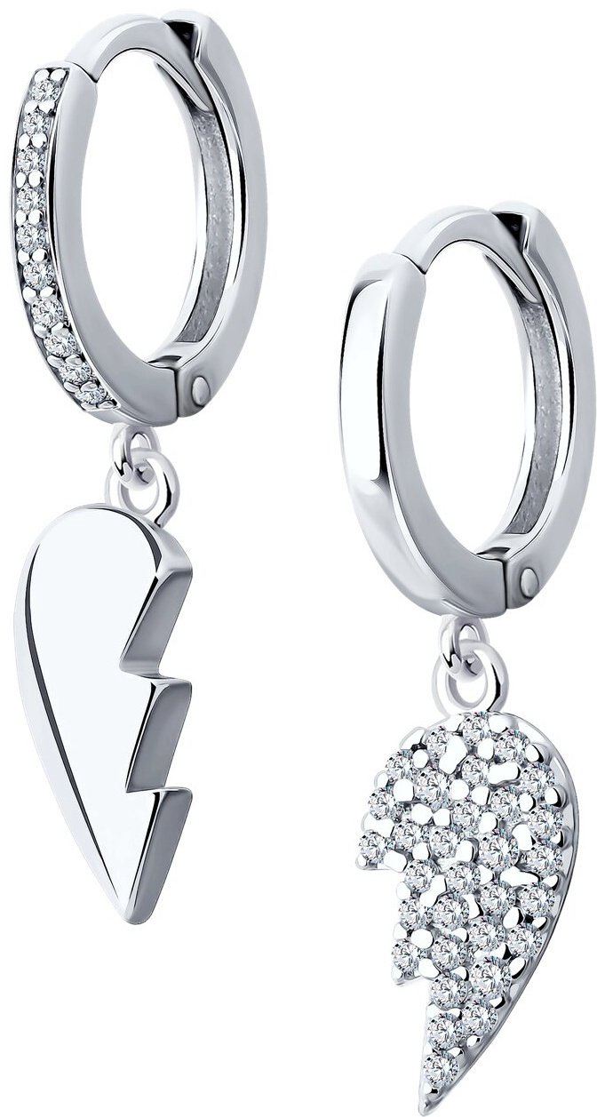 Серьги SOKOLOV 94026200 вес 2.99 г серебро, фианит купить,NaN