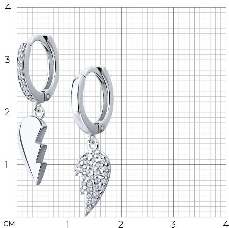 Серьги SOKOLOV 94026200 вес 2.99 г серебро, фианит купить,NaN