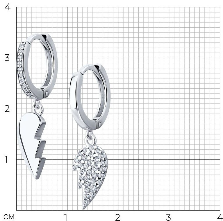 Серьги SOKOLOV 94026200 вес 2.99 г серебро, фианит купить,NaN