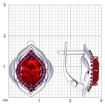 Серьги SOKOLOV 84020029 вес 3.62 г серебро, рубин купить,NaN