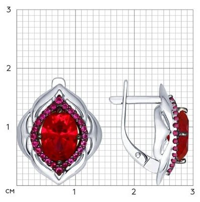 Серьги SOKOLOV 84020029 вес 3.62 г серебро, рубин купить,NaN