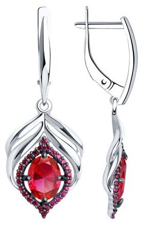 Серьги SOKOLOV 84020030 вес 4.69 г серебро, корунд купить,NaN