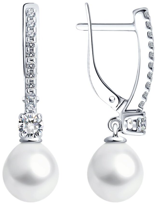 Серьги SOKOLOV 92022973 вес 3.74 г серебро, фианит купить,NaN