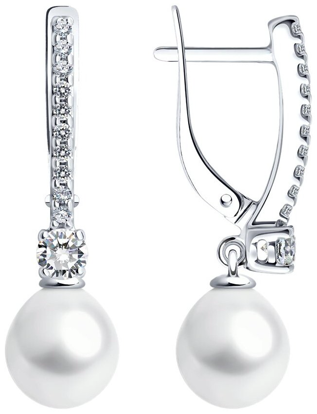 Серьги SOKOLOV 92022973 вес 3.74 г серебро, фианит купить,NaN