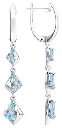 Серьги SOKOLOV 92021984 вес 3.69 г серебро, топаз купить,NaN