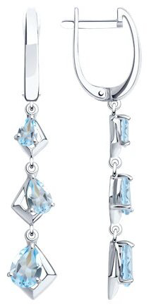 Серьги SOKOLOV 92021984 вес 3.69 г серебро, топаз купить,NaN