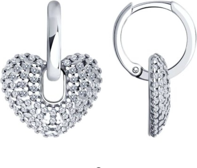 Серьги SOKOLOV 94025878 вес 3.38 г серебро, фианит купить,NaN