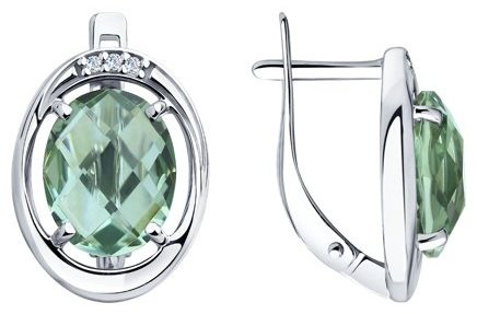 Серьги SOKOLOV 92022007 вес 3.89 г серебро, фианит, кварц купить,NaN