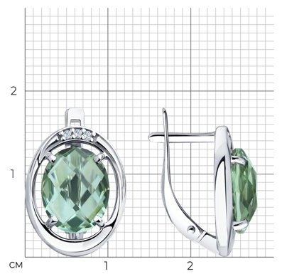 Серьги SOKOLOV 92022007 вес 3.89 г серебро, фианит, кварц купить,NaN