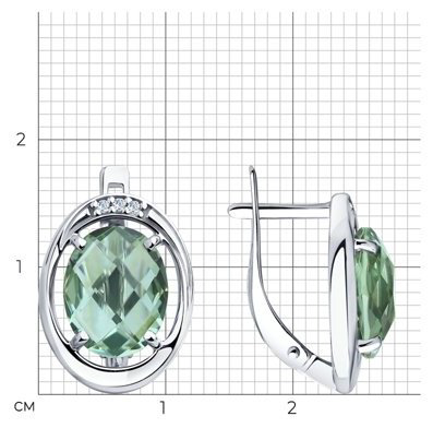 Серьги SOKOLOV 92022007 вес 3.89 г серебро, фианит, кварц купить,NaN