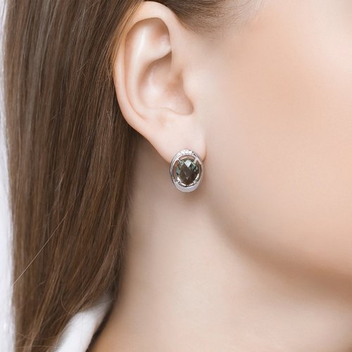 Серьги SOKOLOV 92022007 вес 3.89 г серебро, фианит, кварц купить,NaN