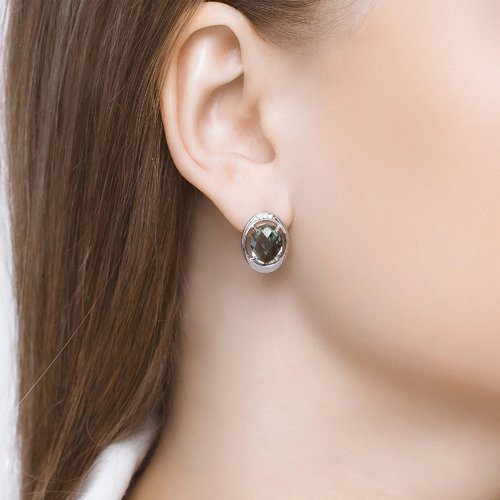 Серьги SOKOLOV 92022007 вес 3.89 г серебро, фианит, кварц купить,NaN