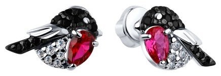 Серьги SOKOLOV 94022615 вес 1.98 г серебро, корунд купить,NaN