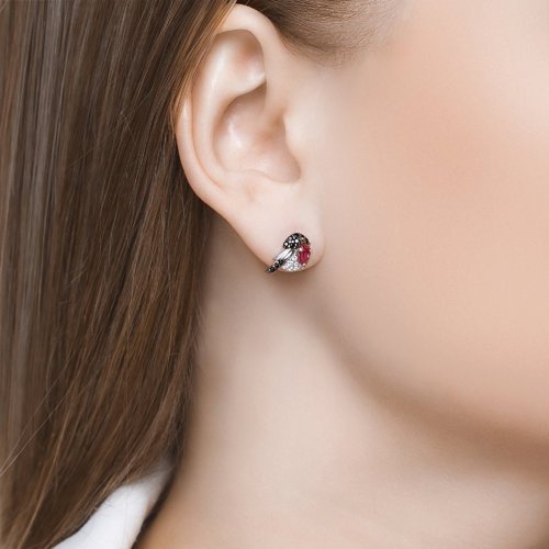Серьги SOKOLOV 94022615 вес 1.98 г серебро, корунд купить,NaN