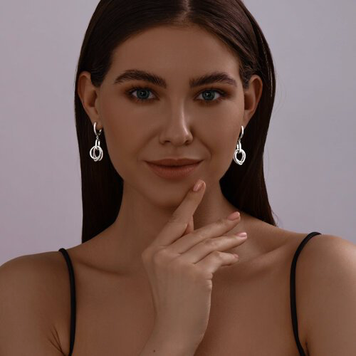 Серьги SOKOLOV 87020080 вес 6.75 г серебро, бриллиант купить,NaN