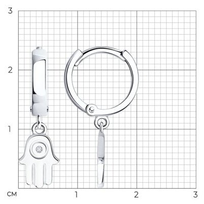 Серьги SOKOLOV 87020103 вес 2.26 г серебро, бриллиант купить,NaN