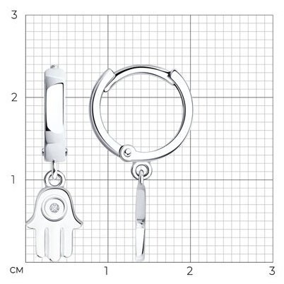 Серьги SOKOLOV 87020103 вес 2.26 г серебро, бриллиант купить,NaN