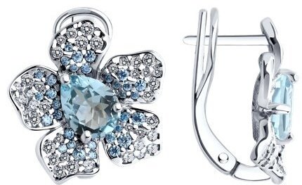 Серьги SOKOLOV 92022986 вес 6.17 г серебро, топаз купить,NaN