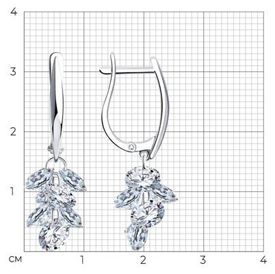 Серьги SOKOLOV 94023998 вес 5.97 г серебро, фианит купить,NaN