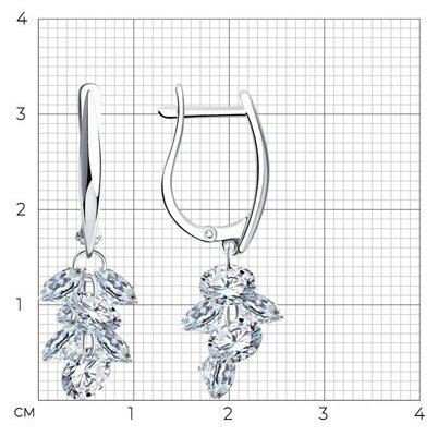 Серьги SOKOLOV 94023998 вес 5.97 г серебро, фианит купить,NaN