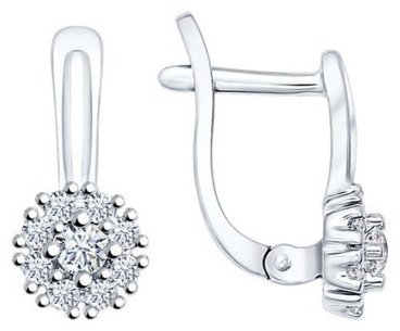 Серьги SOKOLOV 94021908 вес 1.97 г серебро, фианит купить,NaN
