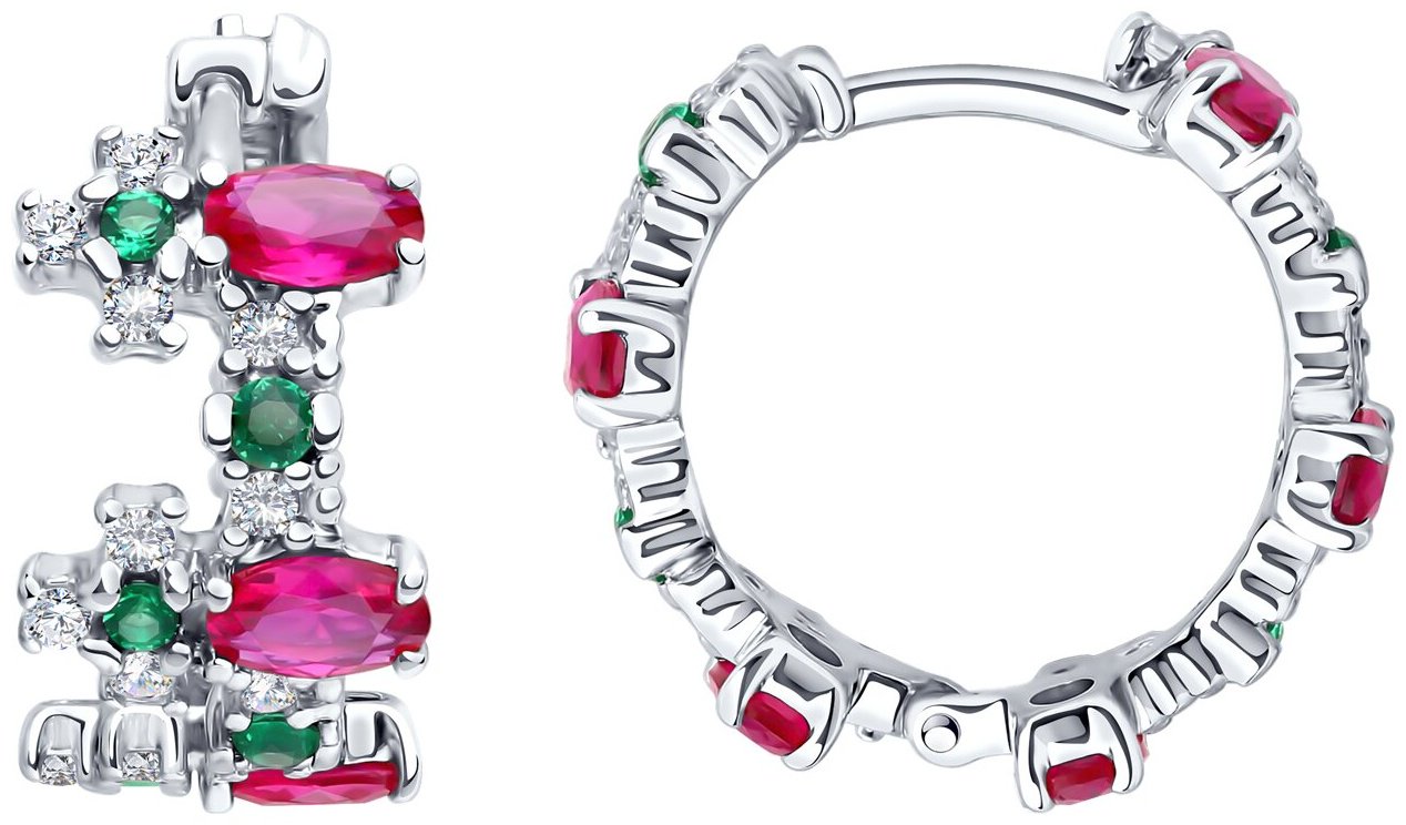 Серьги SOKOLOV 84020041 вес 5.99 г серебро, фианит, корунд купить,NaN