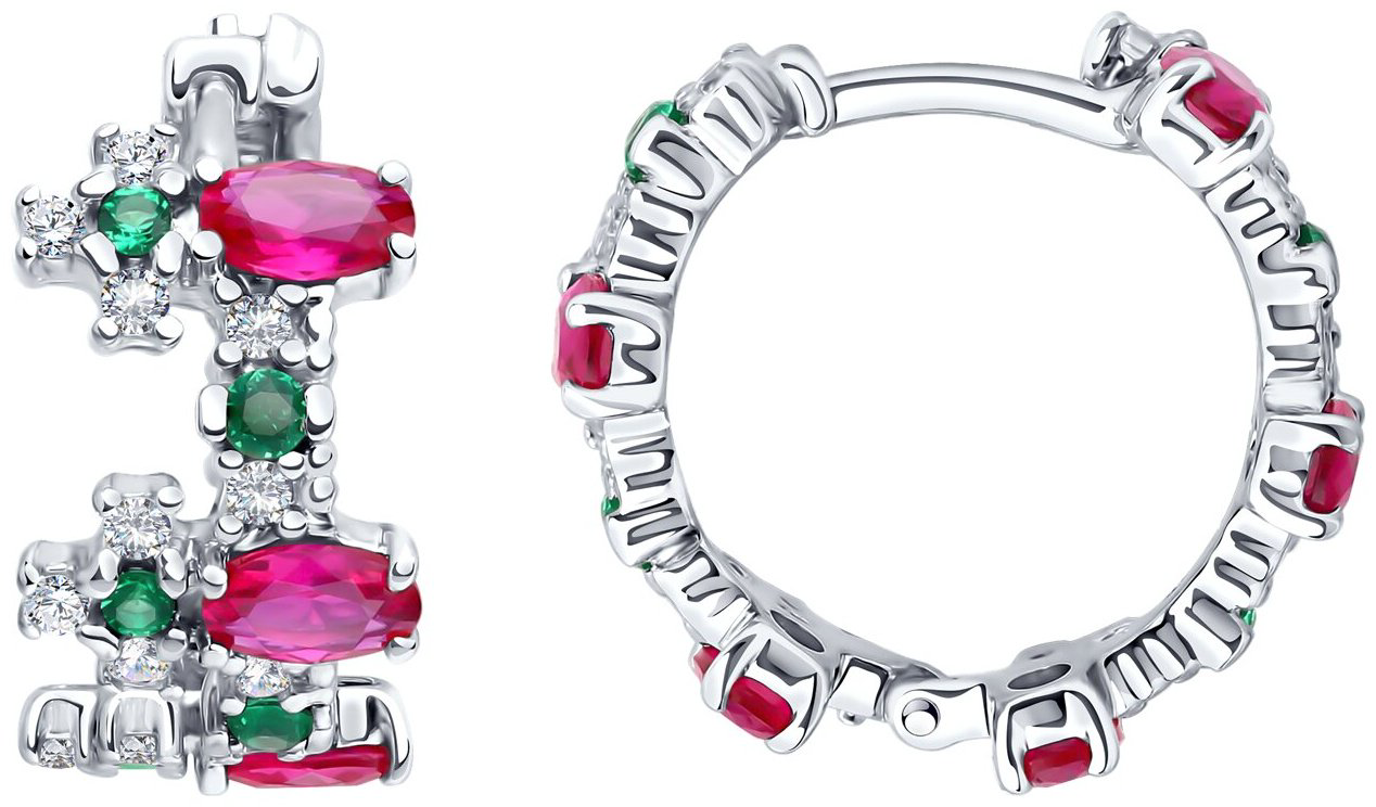 Серьги SOKOLOV 84020041 вес 5.99 г серебро, фианит, корунд купить,NaN