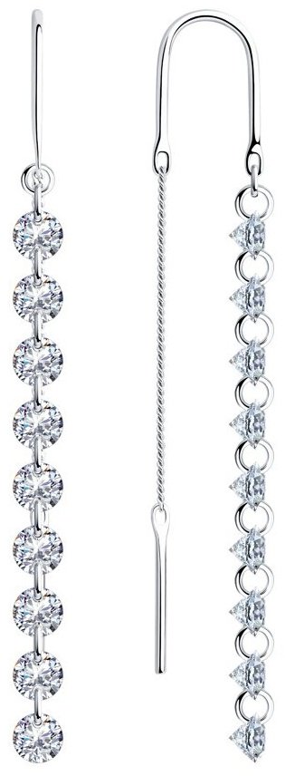 Серьги SOKOLOV 94023999 вес 2.45 г серебро, фианит купить,NaN