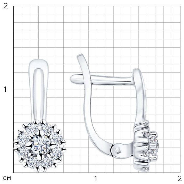 Серьги SOKOLOV 94021908 вес 1.97 г серебро, фианит купить,NaN