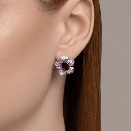 Серьги SOKOLOV 92022987 вес 6.24 г серебро, гранат, корунд, фианит купить,NaN