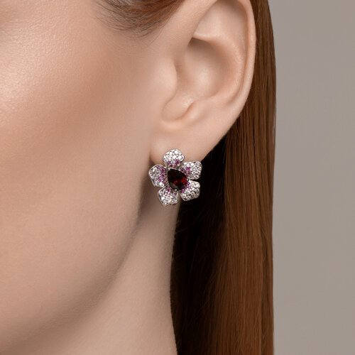 Серьги SOKOLOV 92022987 вес 6.24 г серебро, гранат, корунд, фианит купить,NaN