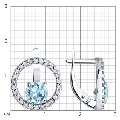 Серьги SOKOLOV 92023005 вес 3.77 г серебро, топаз, фианит купить,NaN
