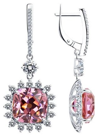 Серьги SOKOLOV 94025885 вес 13.25 г серебро, фианит купить,NaN