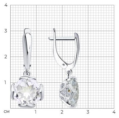 Серьги SOKOLOV 92022046 вес 4.64 г серебро, горный хрусталь, фианит купить,NaN