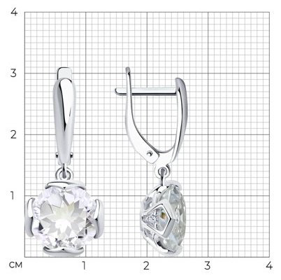 Серьги SOKOLOV 92022046 вес 4.64 г серебро, горный хрусталь, фианит купить,NaN