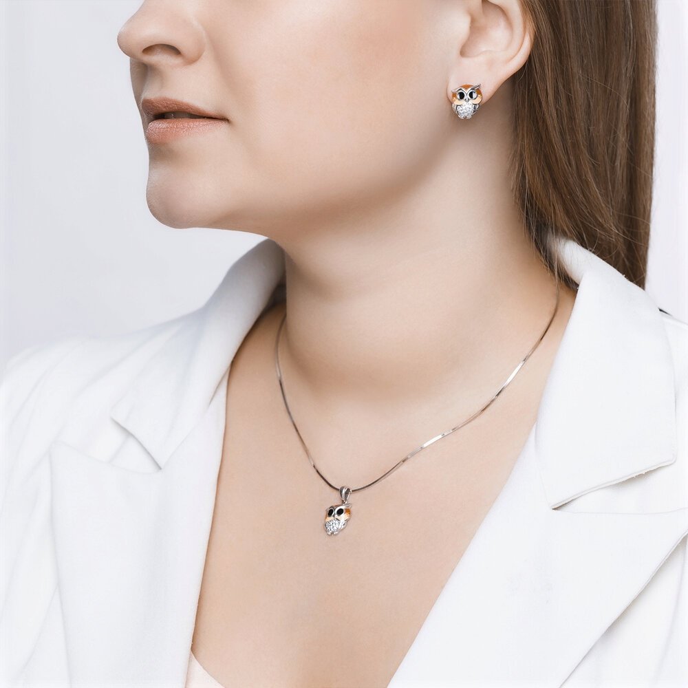 Серьги SOKOLOV 94022921 вес 3.17 г серебро, эмаль