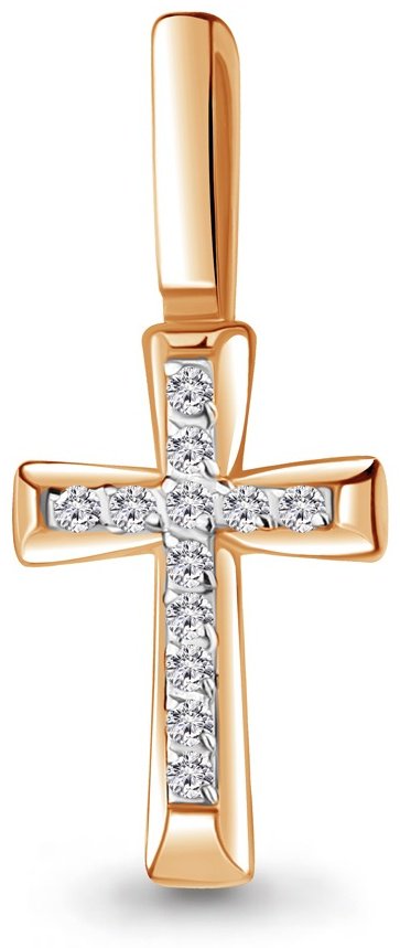Крестик AQUAMARINE 20063 вес 0.94 г серебро, бриллиант купить,0