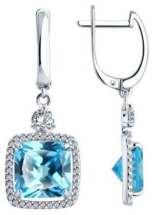 Серьги SOKOLOV 94026779 вес 6.54 г серебро, фианит купить,NaN
