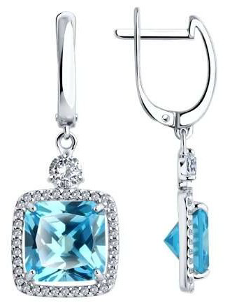 Серьги SOKOLOV 94026779 вес 6.89 г серебро, фианит купить,NaN