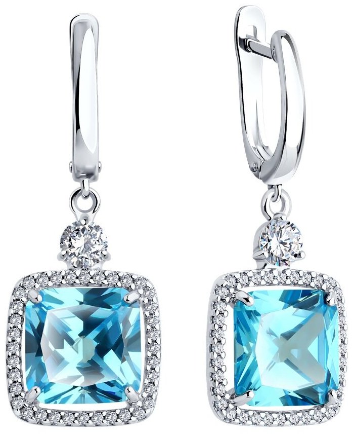 Серьги SOKOLOV 94026779 вес 6.98 г серебро, фианит купить,NaN