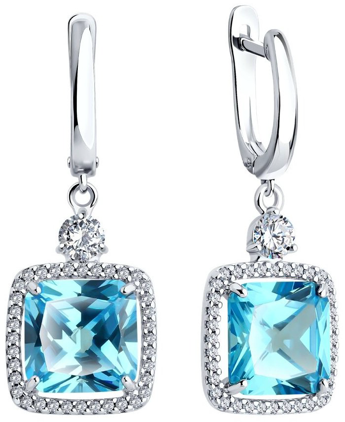 Серьги SOKOLOV 94026779 вес 6.98 г серебро, фианит купить,NaN