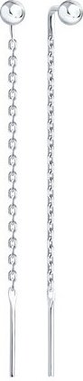 Серьги-цепочки SOKOLOV 94025981 вес 1.07 г серебро, без вставок купить,NaN