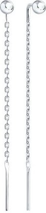 Серьги-цепочки SOKOLOV 94025981 вес 1.07 г серебро, без вставок купить,NaN